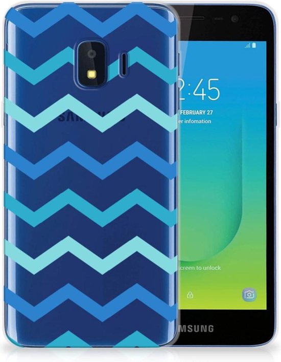 Housse en Cuir Etui de Protection pour Samsung Galaxy J2 Core Coque  Téléphone Zigzag Blauw | bol