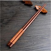 New Age Devi - Chop Sticks - Japanse Stijl Eetstokjes - Met onderlegger - Hout - kastanje - Bruin