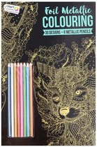 Metallic kleurboek met kleurpotloden - Kleuren - Metalic - Potloden - Kleurtjes - Dier - Foil mattalic colouring Uitdeelcadeautjes