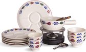 Serviesset Boerenbont Fondue 13 delig