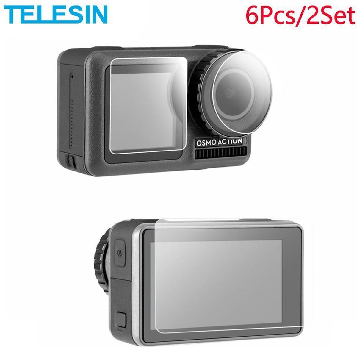 PRO SERIES 6 Stuks 9H Gehard Glas Screenprotector & Lens Beschermende voor DJI OSMO Action Camera