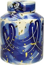 Voorraadpot - 22 cm - keukendecoratie - woonkamer decoratie - aardewerk potten - Delfts blauw pot