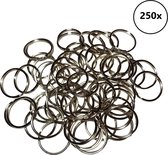 Sleutelringen 20 mm zilver (250 stuks) | Sleutelring voor sleutelhanger | Splitringen | Metalen ring hobby | Sleutellabels