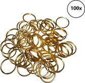 Sleutelringen 20 mm goud (100 stuks) | Sleutelring voor sleutelhanger | Splitringen | Metalen ring hobby | Sleutellabels