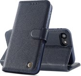 Echt Lederen Hoesje - Book Case Telefoonhoesje - Echt Leren Portemonnee Wallet Case - iPhone SE 2020 - iPhone 8 - iPhone 7 - Navy