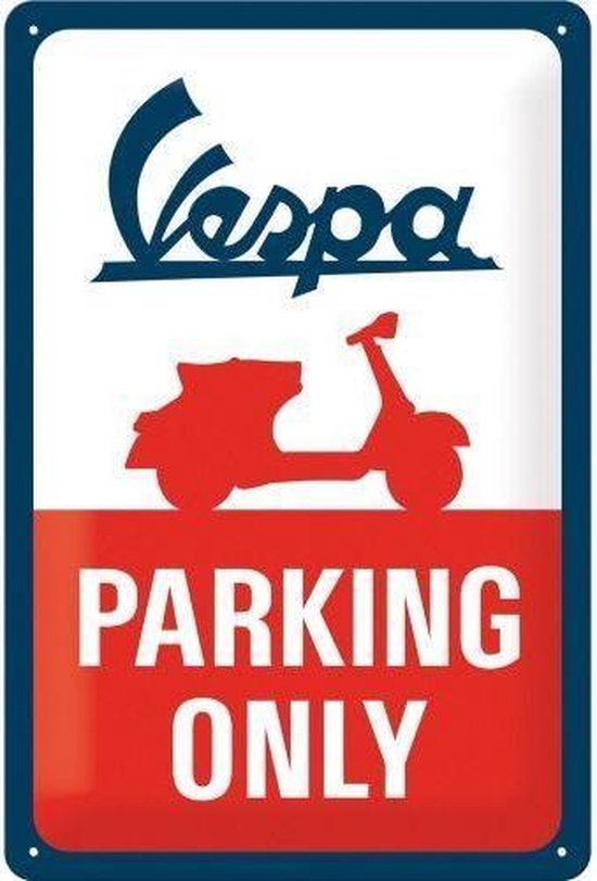 Wandbord - VESPA parking only -20x30-