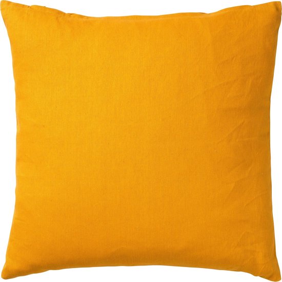 Dutch Decor JAMES - Kussenhoes 45x45 cm - duurzaam katoen - effen kleur - Golden Glow - geel - met rits