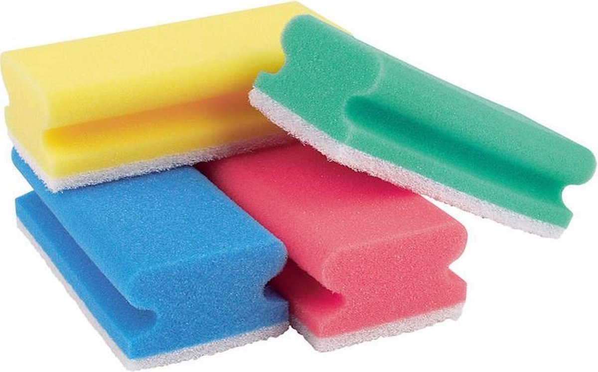 Goedkoopste MAUS schuurspons met greep 4 kleuren mix 80 stuks -elke kleur 20 stuks