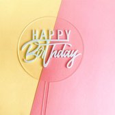 Cake Topper Happy Birthday Licht Blauw/Light Blue |Verjaardag/Birthday | Taartdecoratie | Taartversiering | Taarttopper |