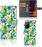 Bookcase Geschikt voor Samsung Galaxy Note20 Ultra GSM Hoesje Orchidee Groen