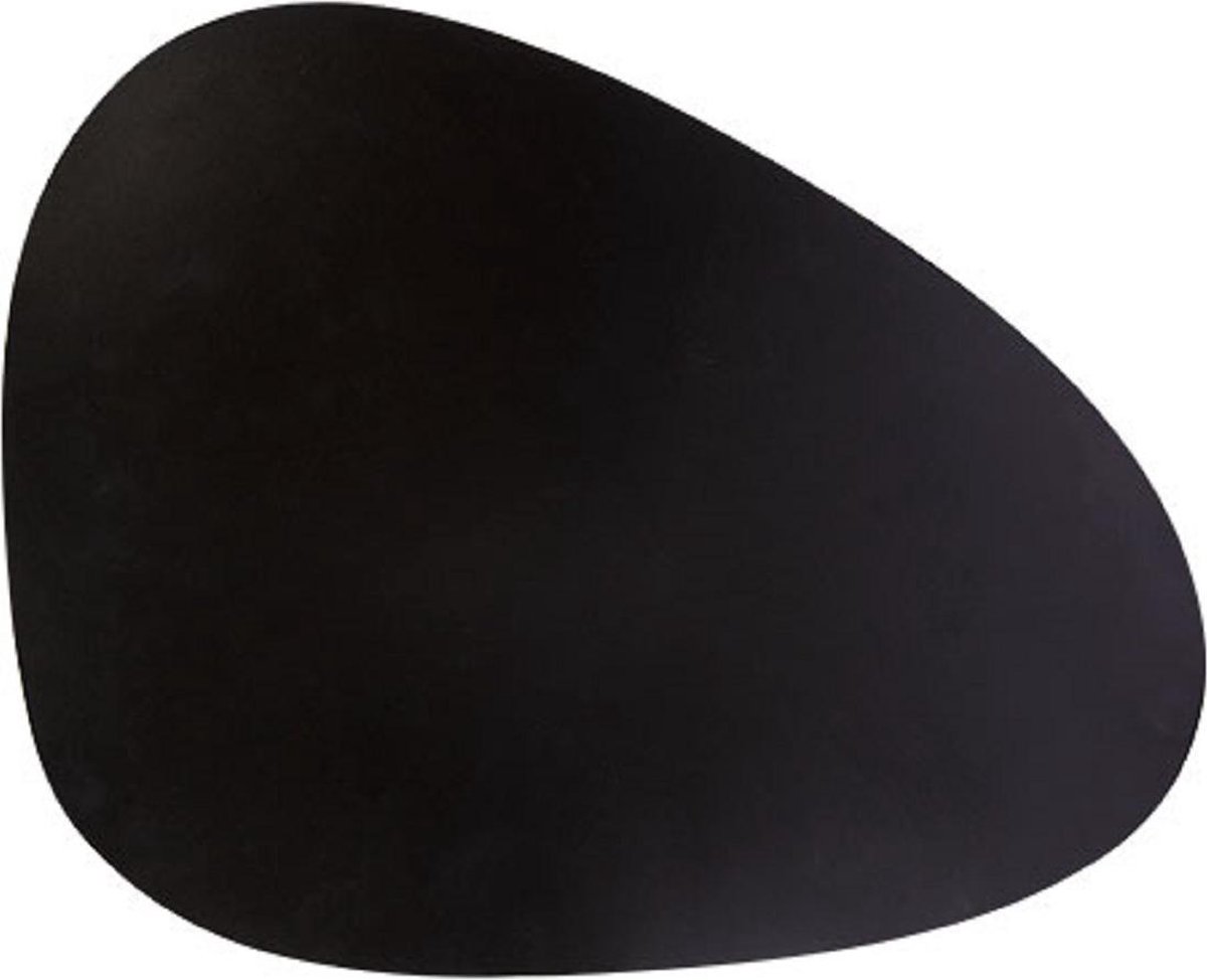 Placemat Lederlook Zwart 30.5x39cm Ei-vorm-organisch