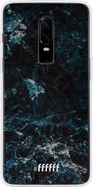 OnePlus 6 Hoesje Transparant TPU Case - Dark Blue Marble #ffffff