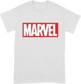 Marvel Comics Simple Logo Wit T- shirt S