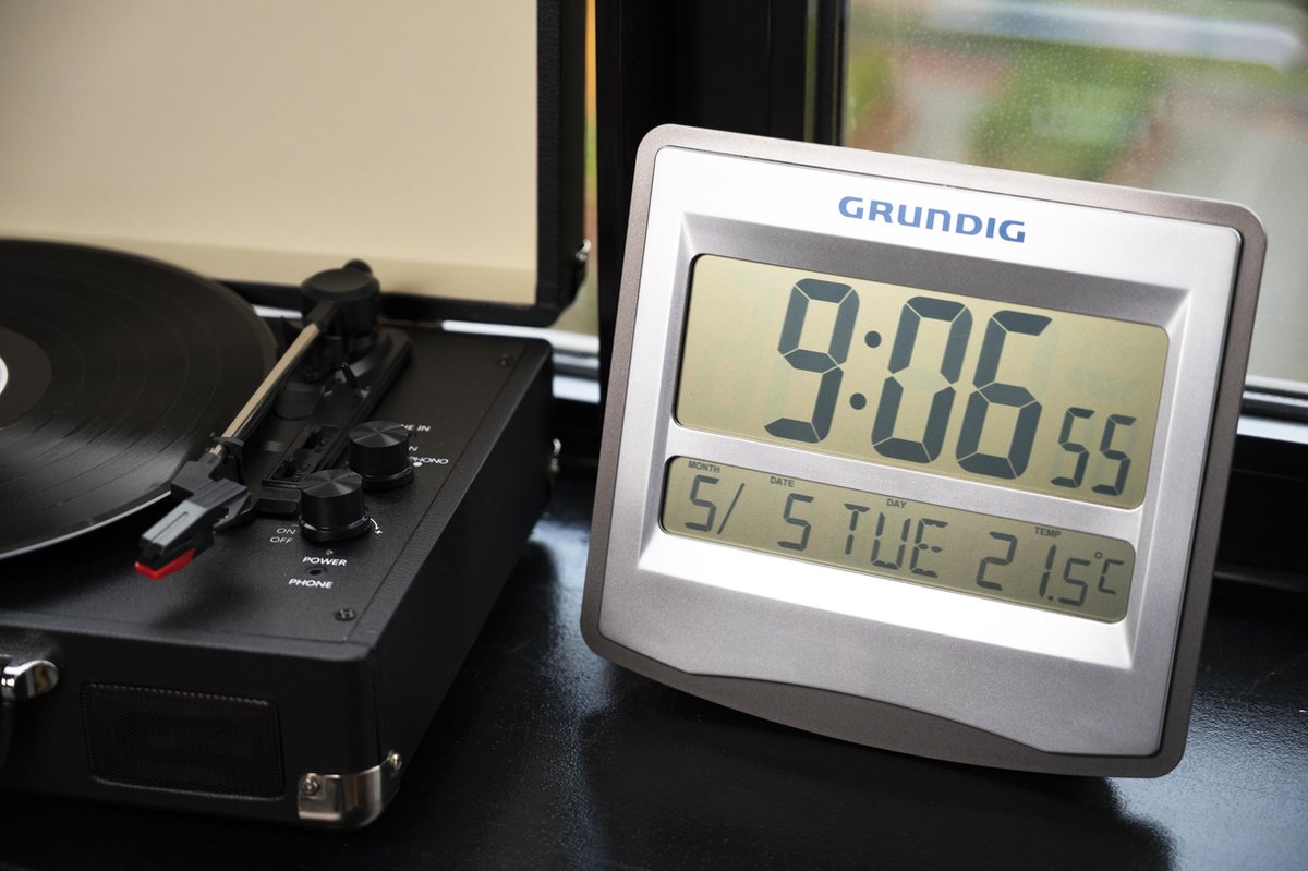 Grundig Weerstation/ Wekker - met LCD-Klok - Sluimerfunctie en Kalender