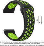 Zwart Groen / Neon Geel Siliconen Bandje voor 22mm Smartwatches (zie compatibele modellen) van Samsung, LG, Seiko, Asus, Pebble, Huawei, Cookoo, Vostok en Vector – 22 mm rubber sma