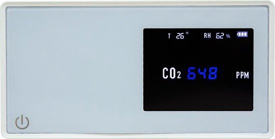 Moniteur Qualité De L'air - Mesure CO2, TVOC, HCHO, Température, Humidité - Écran LCD - Portable