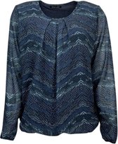 Pink Lady dames blouse LM blauw print - maat L