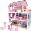 Houten Poppenhuis Roze Villa 70 Cm Led