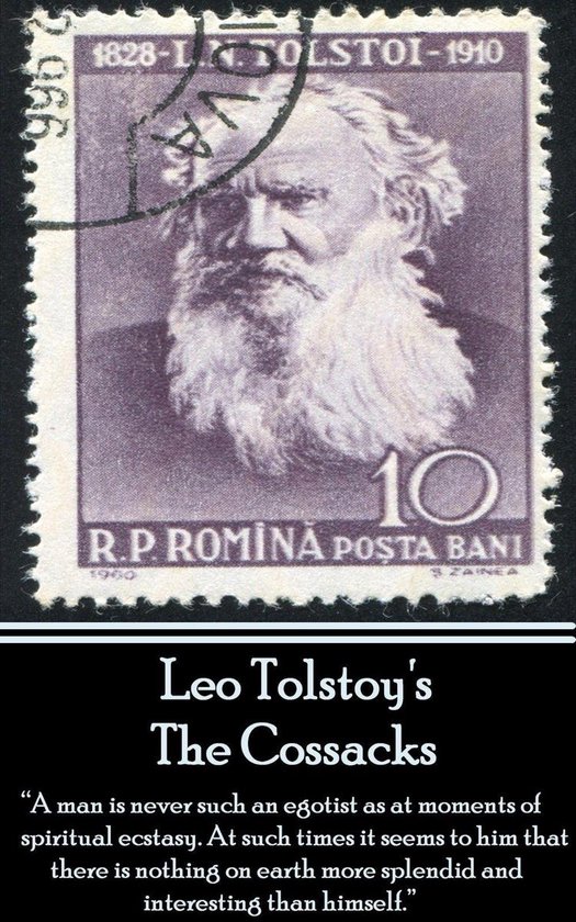 Postzegel met Leo Tolstoj, 1828-1910, met 10 Bani waarde.