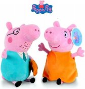 Peppa Pig Pluche Knuffels - Pappa en Mamma Pig 19 cm