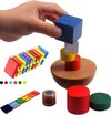 Afbeelding van het spelletje Balanceer Puzzel met Dobbelsteen Kleuter Educatief Speelgoed 4 jaar Houten Blokken Peuter Speelgoed Blokken - WoodyDoody