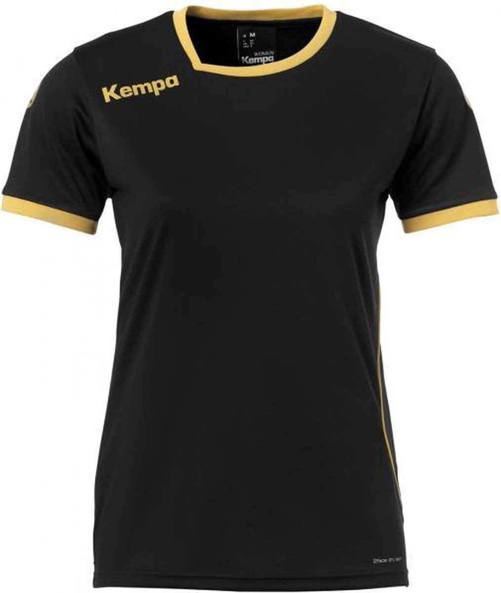 Kempa Curve Shirt Dames - Zwart / Goud - maat XXL