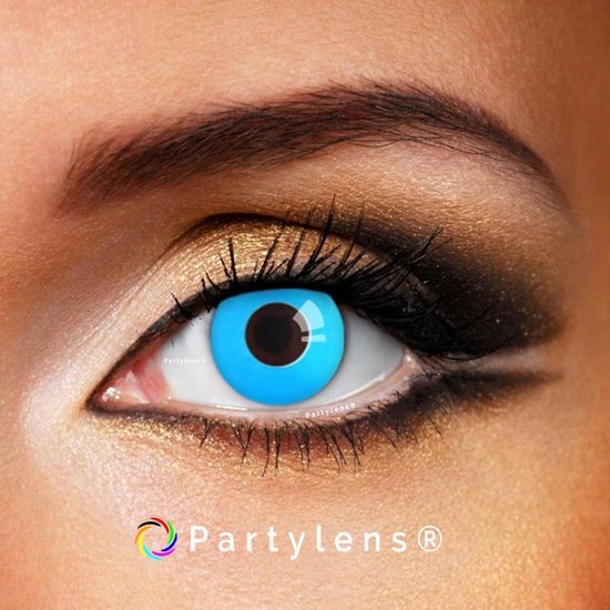 Partylenzen - Blue Out - jaarlenzen met lenshouder - kleurlenzen Partylens®