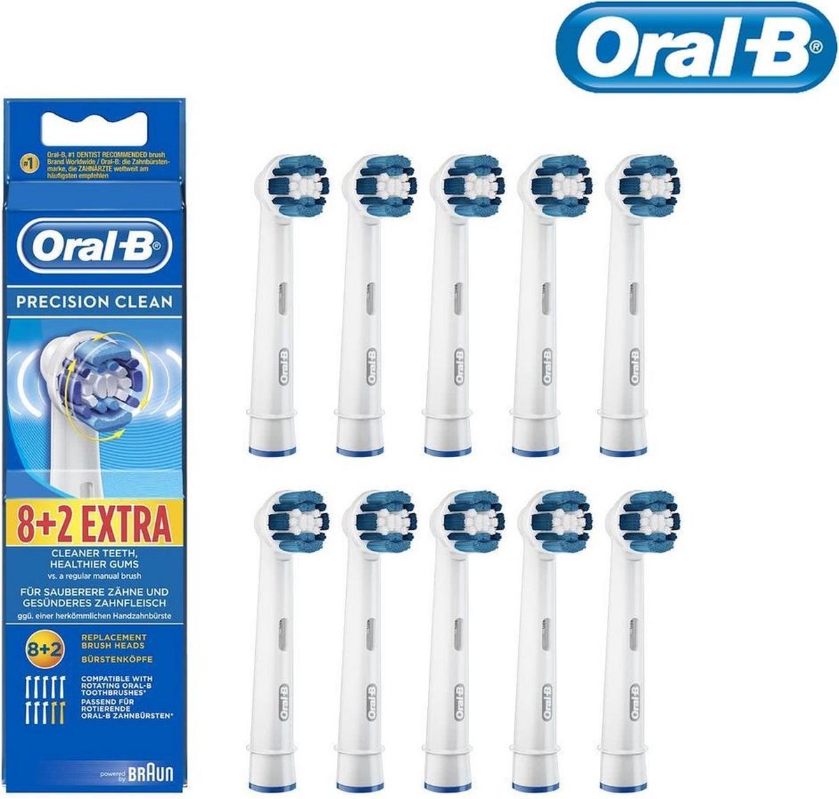 Oral-B Precison Clean Opzetborstels - 8 +2 stuks | bol.com