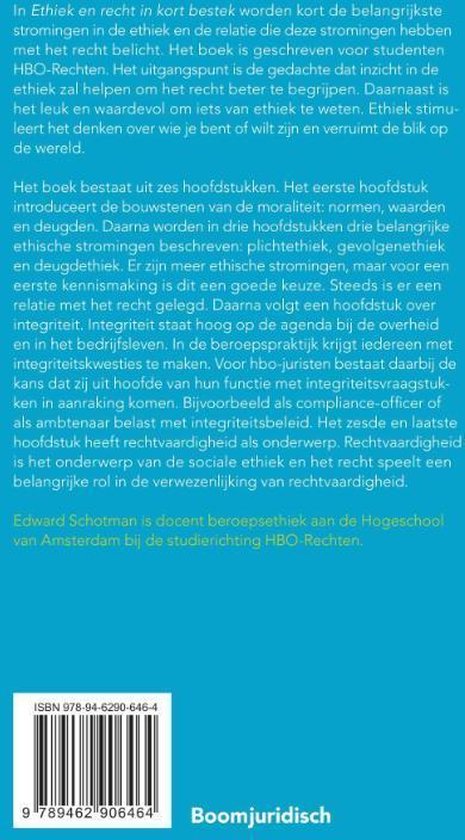 HBO-reeks - Ethiek en recht in kort bestek