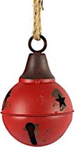 Non-branded Kerstbel Ro Thierry 10 Cm Staal Rood