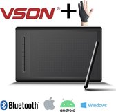 VSON® WP9628 - Grafische tekentablet - Bluetooth en USB - 360x230mm - Zwart