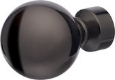 Intensions Classic roede eindknop bol - 20 mm doorsnede - 2 stuks - zwart/nikkel