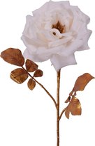 Viv! Home Luxuries Roos - extra groot - zijden bloem - wit met goud - topkwaliteit