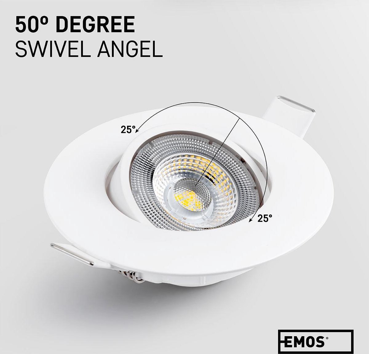 BRILONER - Set van 3 LED inbouwspots, EEK A lichtbron, 230V draaibaar, 2W elk 385 lm, neutraal wit licht, vlak ontwerp, plafondspots modern, 68 mm zaagmaat, 90x24 mm, mat chroom