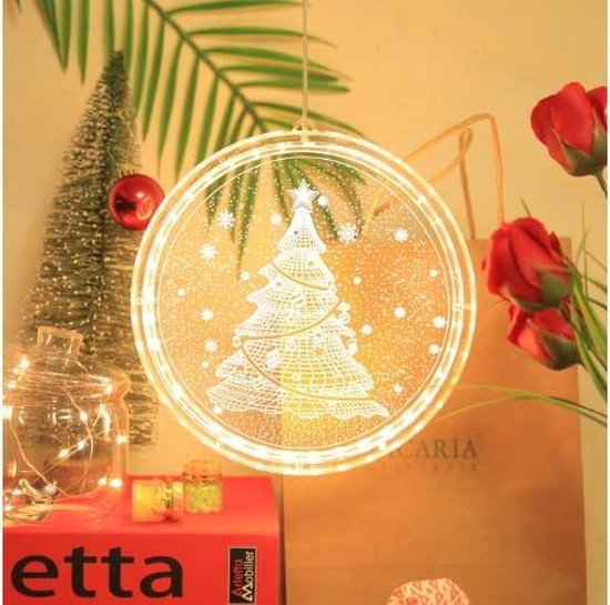 Kerst Lamp Rond Kerstboom (21cm)