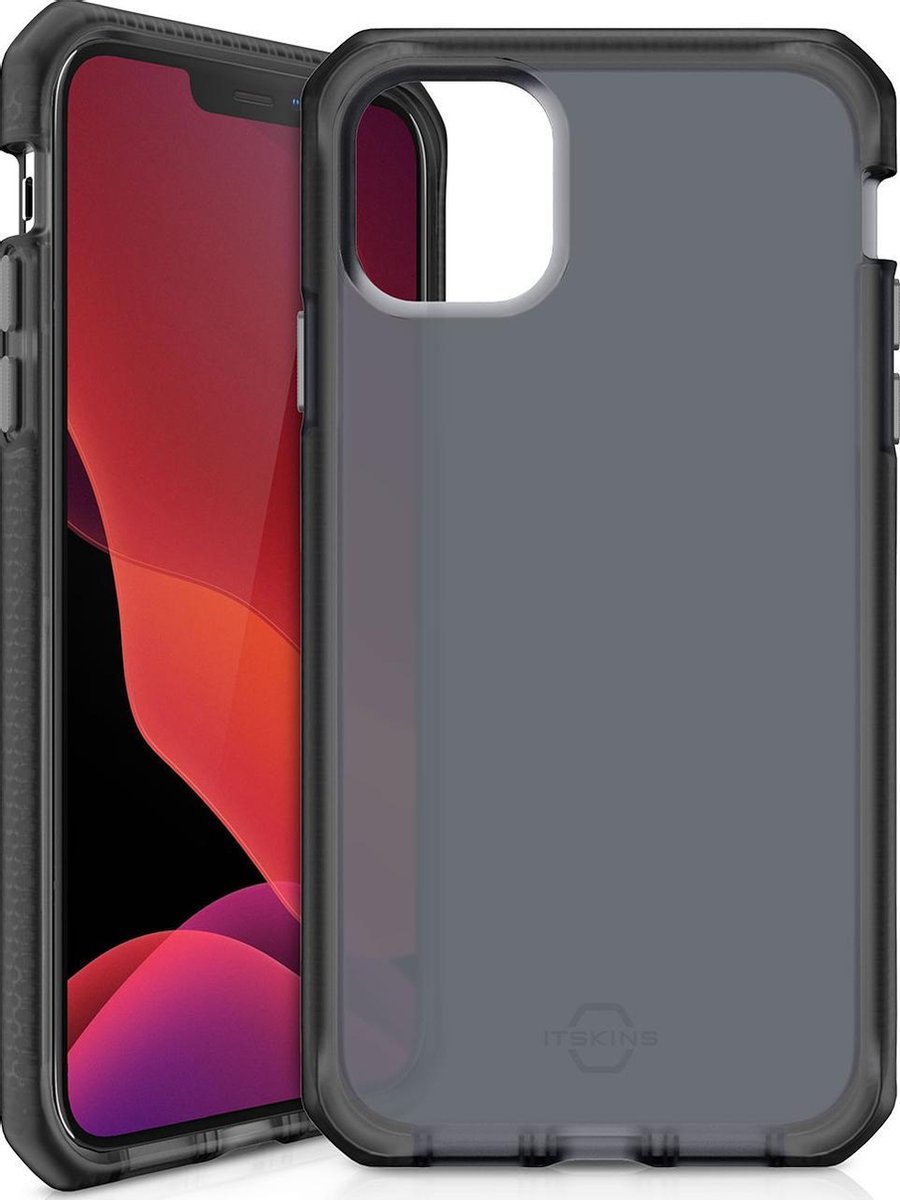 Itskins Supreme Frost cover voor iPhone 12 Pro Max - Level 3 bescherming - Grijs/Zwart