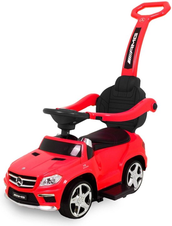 Mercedes GL63 Loopauto Rood Met pushbar Opbergruimte onder zitje