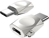 HOCO UA8 - Converter Adapter - USB-C naar Micro-USB - Opladen en Data - Zilvergrijs