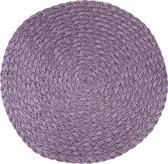 Lucy's Living Luxe placemat HAS Purple - rond - ∅ 39 cm - gevlochten - polypropyleen – kunststof – paars