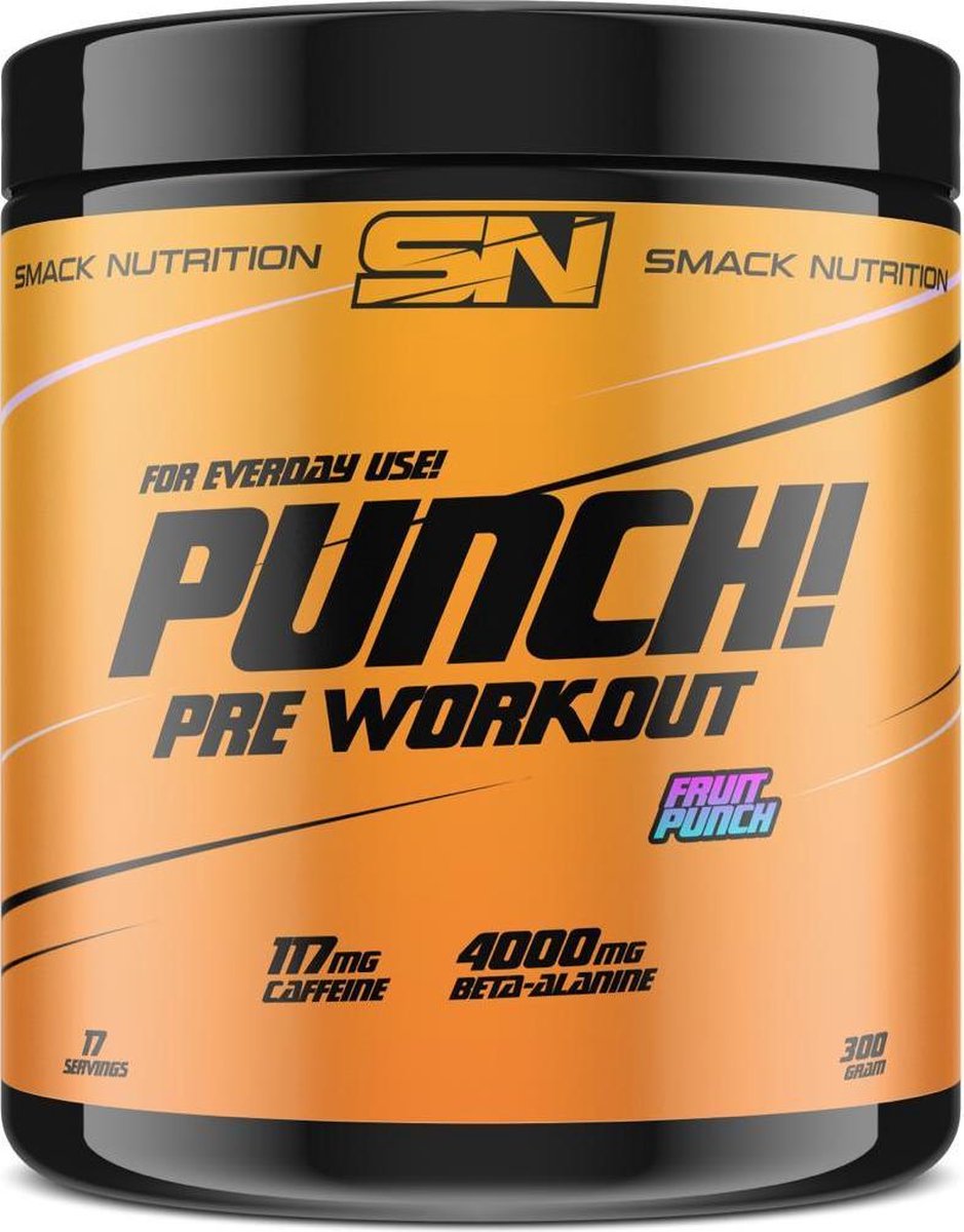 Smack Nutrition - Punch (Medium) Pre Workout / Pre-Workout / Preworkout - Fruitpunch - 300 gr