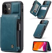 Caseme Apple iPhone 12/12 Pro Back Cover Wallet Hoesje - Blauw