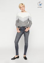 LOLALIZA Skinny jeans met strass steentjes - Grijs - Maat 38