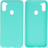 Bestcases Color Telefoonhoesje - Backcover Hoesje - Siliconen Case Back Cover voor Samsung Galaxy A11 - Turquoise