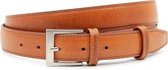 JV Belts Nette cognac  pantalonriem - heren en dames riem - 3 cm breed - Cognac - Echt Leer - Taille: 120cm - Totale lengte riem: 135cm