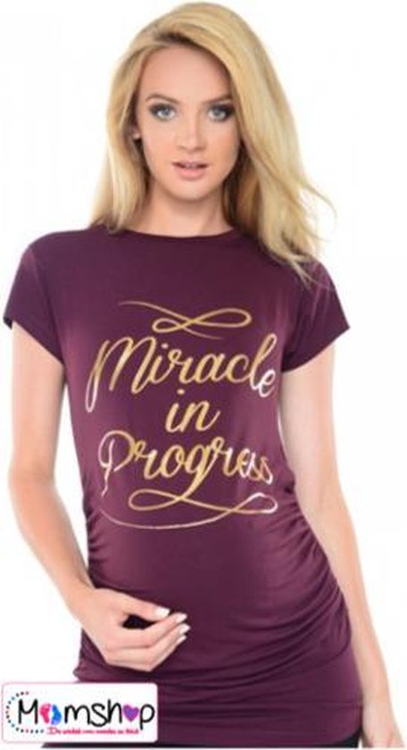 Paars zwangerschaps shirt Miracle - M
