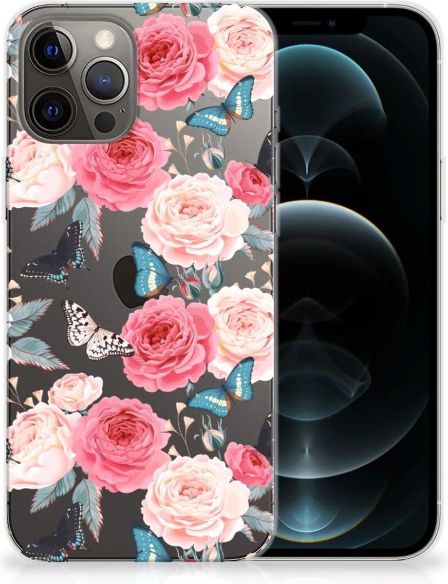 iPhone 12 Pro Max TPU Case Butterfly Roses