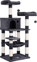 MIRA Home - Kattenboom 143 cm - 2 gezellige uitkijkplateaus - Modern - MDF - Rookgrijs - 57x47x28