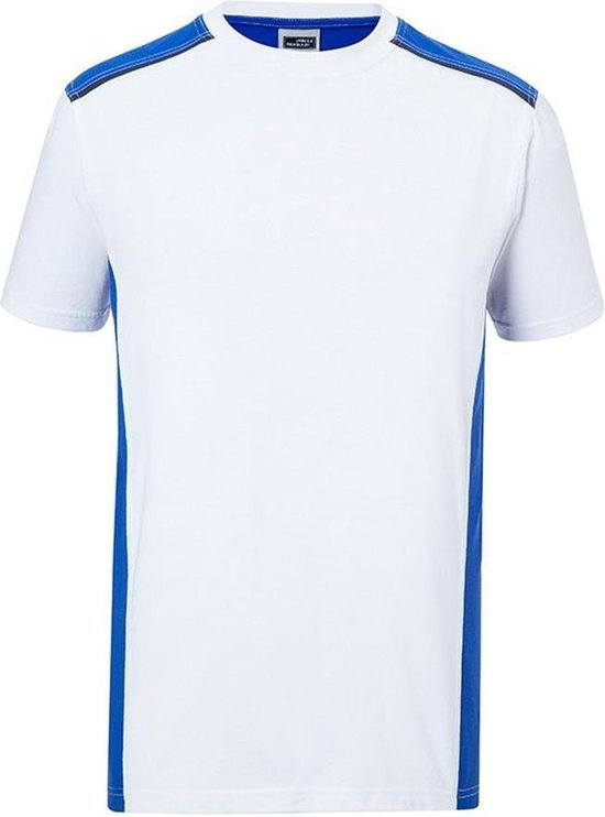 Fusible Systems - Heren James and Nicholson Workwear Level 2 T-Shirt (Wit/Blauw)