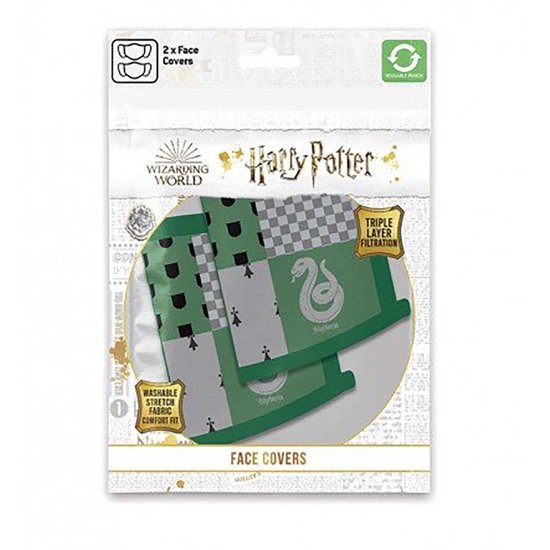 Harry Potter Mondkapjes Slytherin 11 X 16 Cm Katoen Groen 2 Stuks - Merkloos