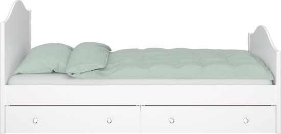 Florence bed 90x190 cm met 2 laden wit gelakt. | bol.com